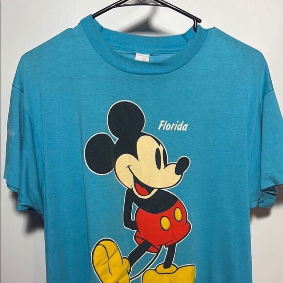 Vintage Disney Blue Mickey Mouse Short Sleeve Tee - Picture 2 of 10